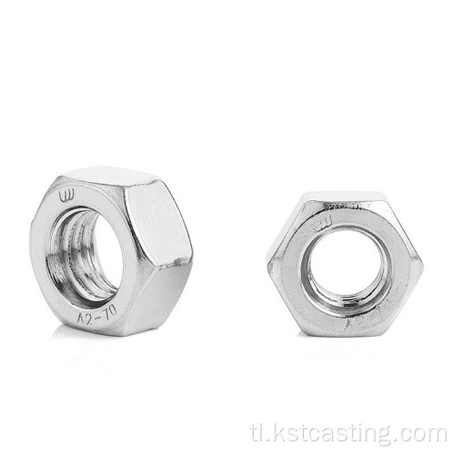 Brushed nickel bolts at nuts